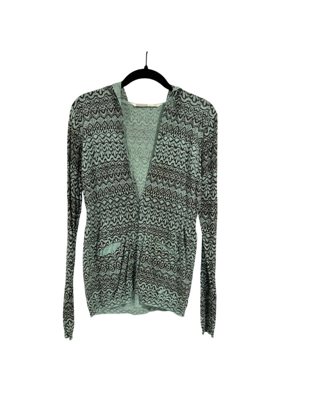 Athleta Tear Away B4 U Play Green Brown Hoodie Sweater Cardigan Size S